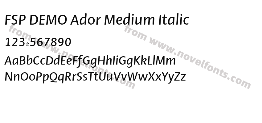 FSP DEMO Ador Medium ItalicPreview