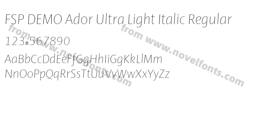 FSP DEMO Ador Ultra Light Italic RegularPreview