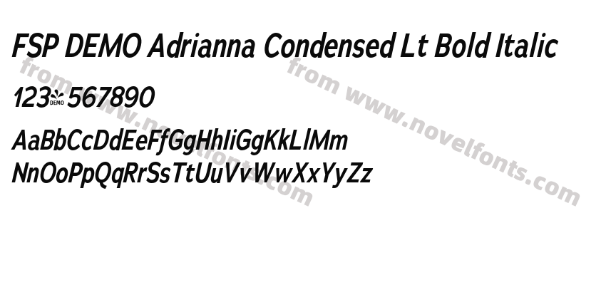 FSP DEMO Adrianna Condensed Lt Bold ItalicPreview