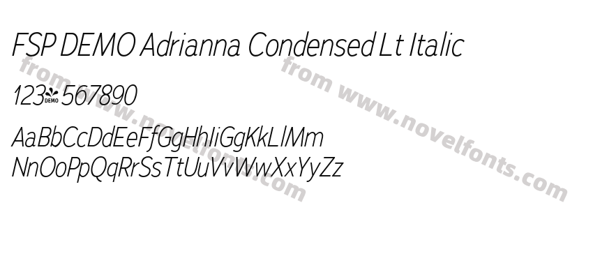 FSP DEMO Adrianna Condensed Lt ItalicPreview