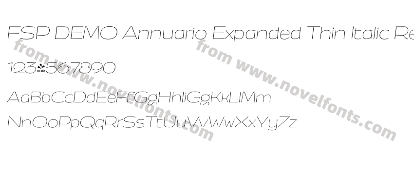 FSP DEMO Annuario Expanded Thin Italic RegularPreview