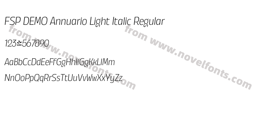 FSP DEMO Annuario Light Italic RegularPreview