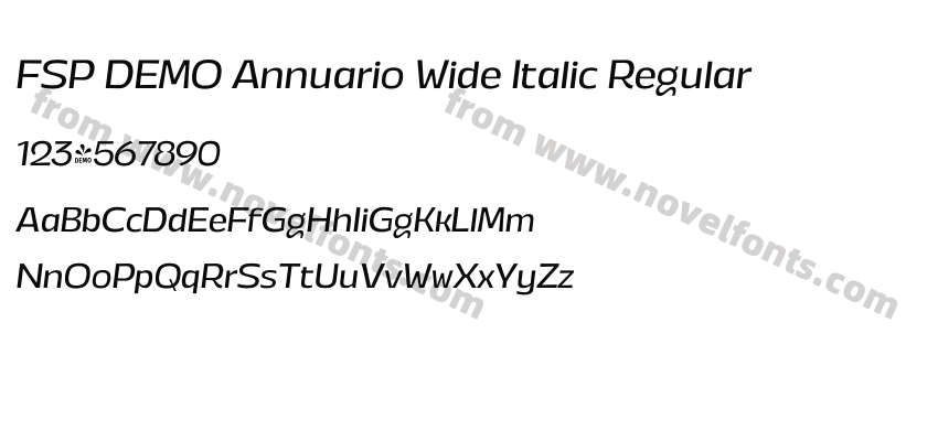 FSP DEMO Annuario Wide Italic RegularPreview