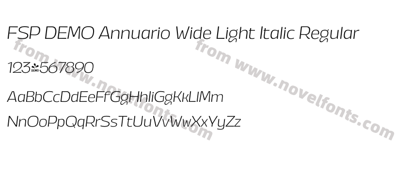 FSP DEMO Annuario Wide Light Italic RegularPreview