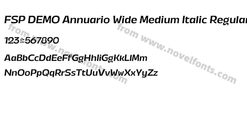 FSP DEMO Annuario Wide Medium Italic RegularPreview