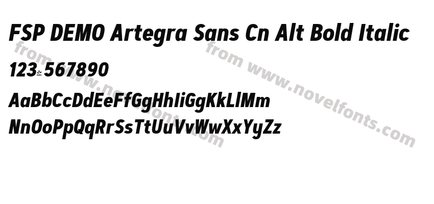 FSP DEMO Artegra Sans Cn Alt Bold ItalicPreview