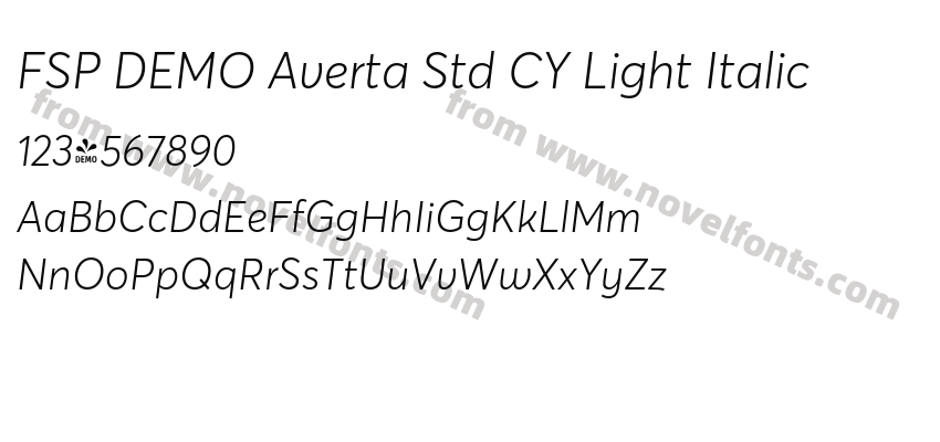 FSP DEMO Averta Std CY Light ItalicPreview