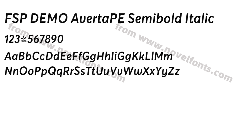 FSP DEMO AvertaPE Semibold ItalicPreview