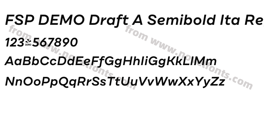 FSP DEMO Draft A Semibold Ita RegularPreview