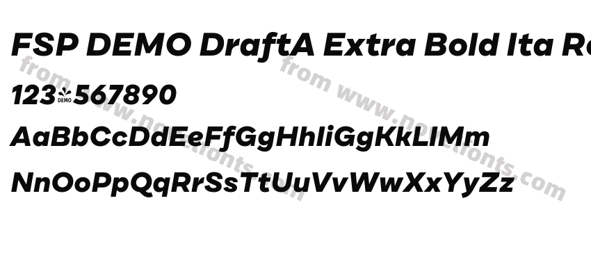 FSP DEMO DraftA Extra Bold Ita RegularPreview
