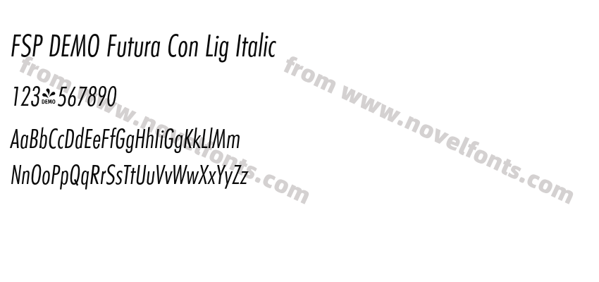FSP DEMO Futura Con Lig ItalicPreview