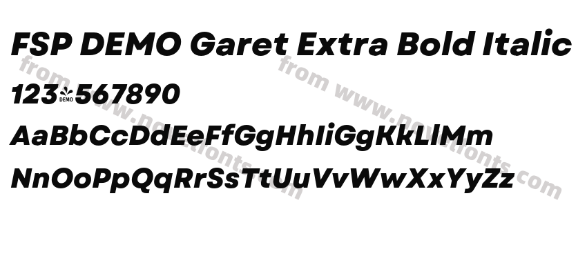 FSP DEMO Garet Extra Bold ItalicPreview
