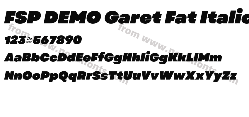 FSP DEMO Garet Fat ItalicPreview