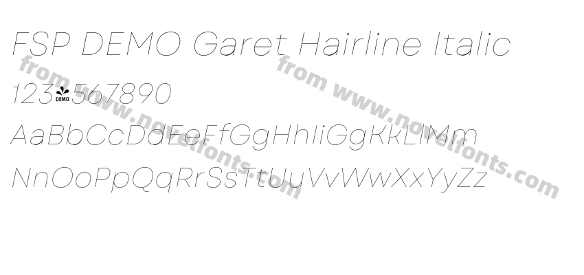 FSP DEMO Garet Hairline ItalicPreview