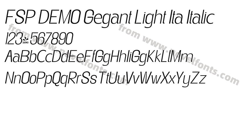 FSP DEMO Gegant Light Ita ItalicPreview