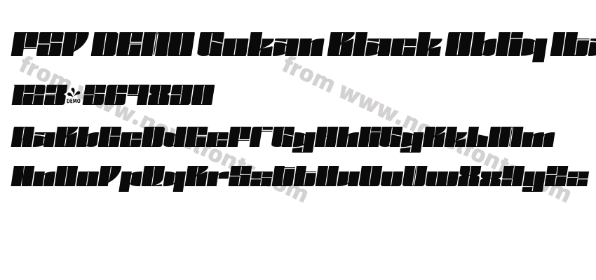 FSP DEMO Gokan Black Obliq ItalicPreview