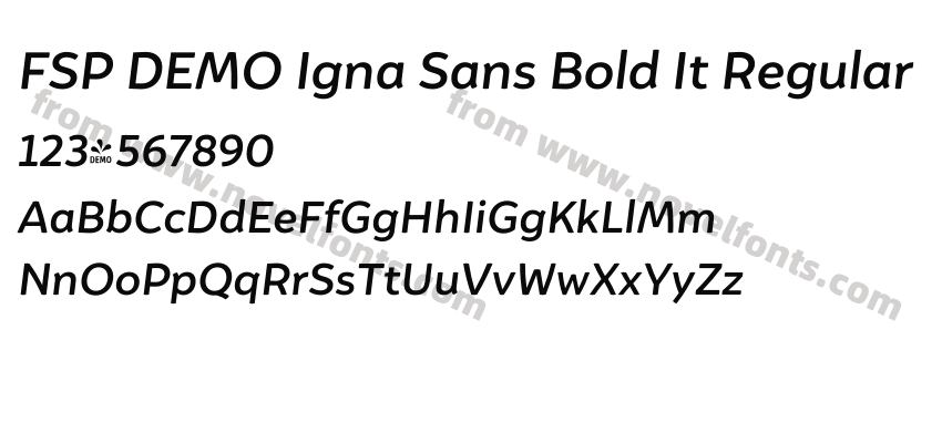 FSP DEMO Igna Sans Bold It RegularPreview