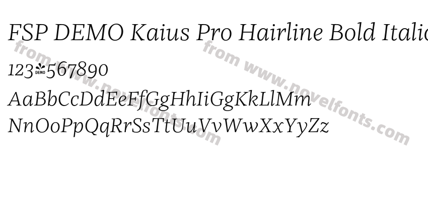 FSP DEMO Kaius Pro Hairline Bold ItalicPreview