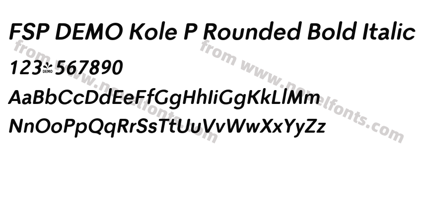 FSP DEMO Kole P Rounded Bold ItalicPreview