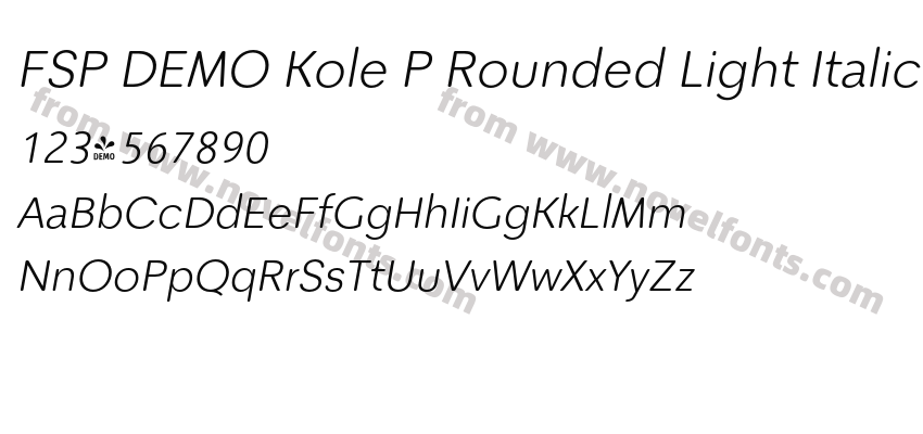 FSP DEMO Kole P Rounded Light ItalicPreview