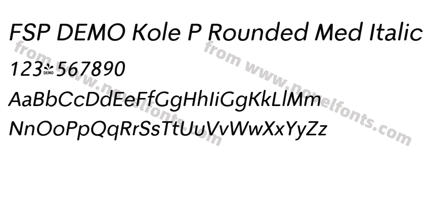 FSP DEMO Kole P Rounded Med ItalicPreview
