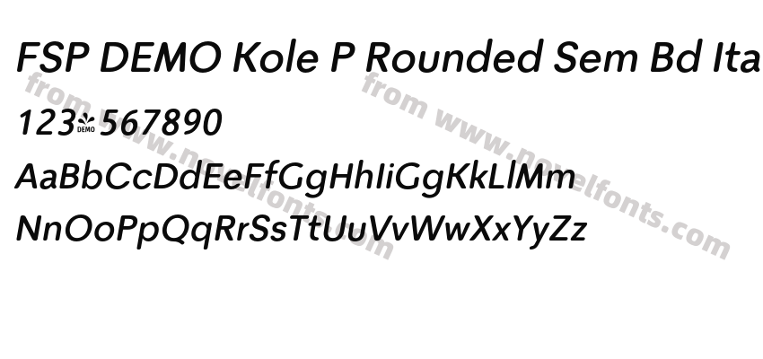 FSP DEMO Kole P Rounded Sem Bd ItalicPreview