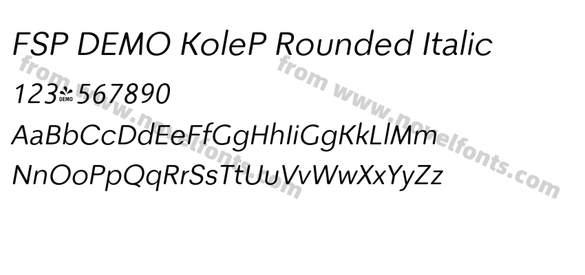 FSP DEMO KoleP Rounded ItalicPreview