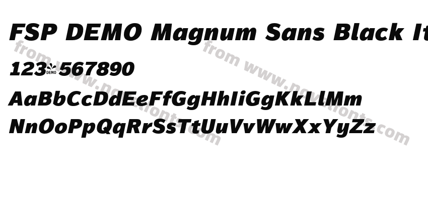 FSP DEMO Magnum Sans Black Ital ItalicPreview