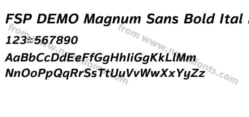 FSP DEMO Magnum Sans Bold Ital Bold ItalicPreview