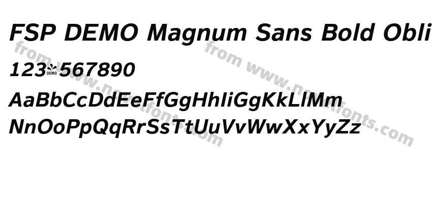 FSP DEMO Magnum Sans Bold Obliq Bold ItalicPreview