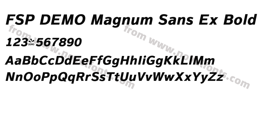 FSP DEMO Magnum Sans Ex Bold Obliq ItalicPreview