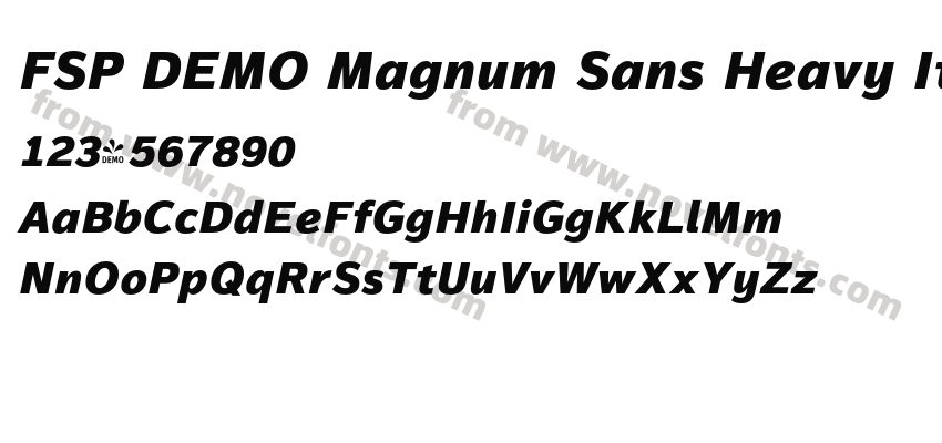 FSP DEMO Magnum Sans Heavy Ital ItalicPreview