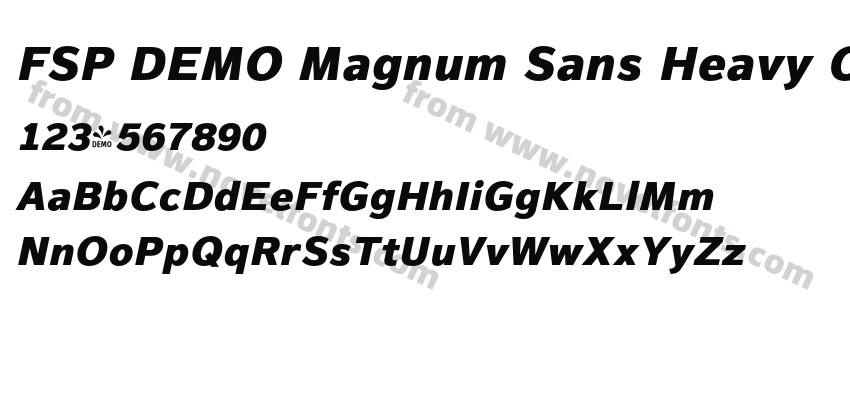 FSP DEMO Magnum Sans Heavy Obliq ItalicPreview