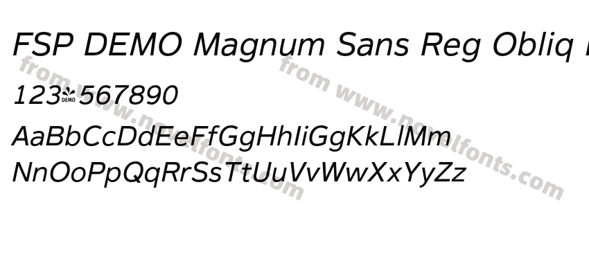 FSP DEMO Magnum Sans Reg Obliq ItalicPreview