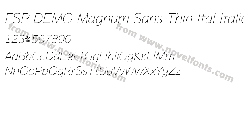 FSP DEMO Magnum Sans Thin Ital ItalicPreview