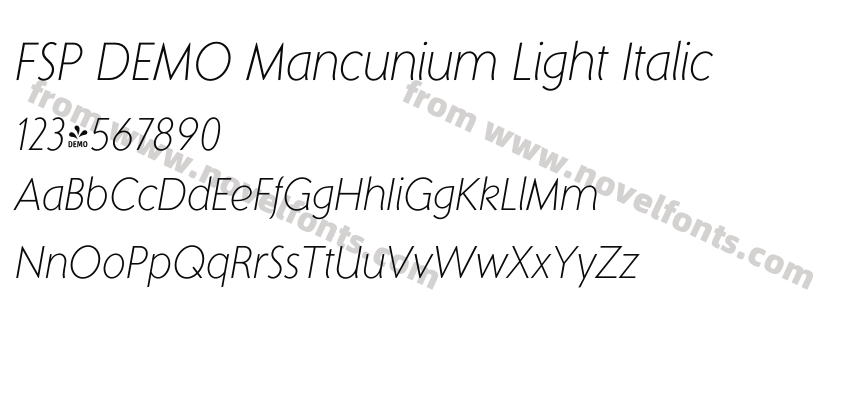 FSP DEMO Mancunium Light ItalicPreview