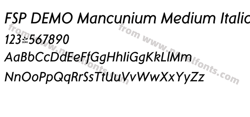FSP DEMO Mancunium Medium ItalicPreview