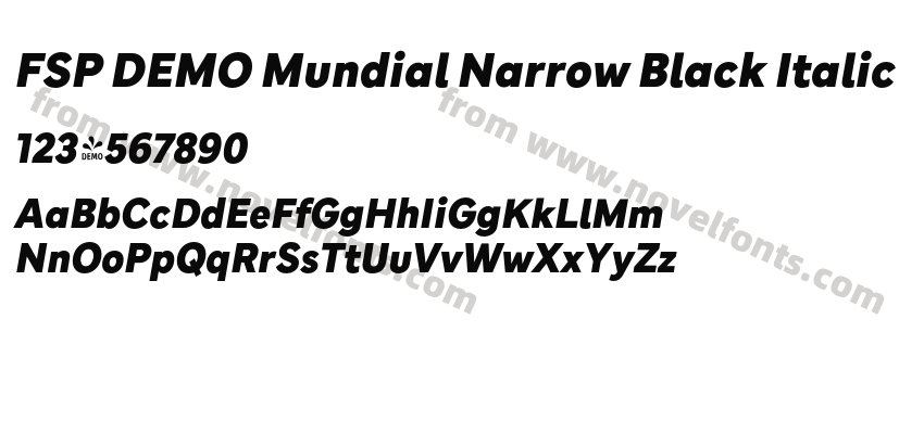 FSP DEMO Mundial Narrow Black ItalicPreview
