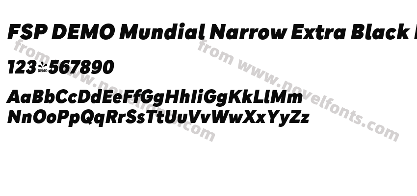 FSP DEMO Mundial Narrow Extra Black ItalicPreview