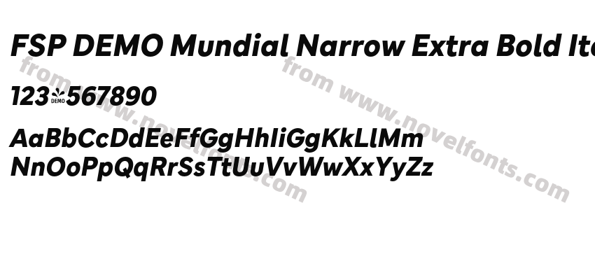 FSP DEMO Mundial Narrow Extra Bold ItalicPreview