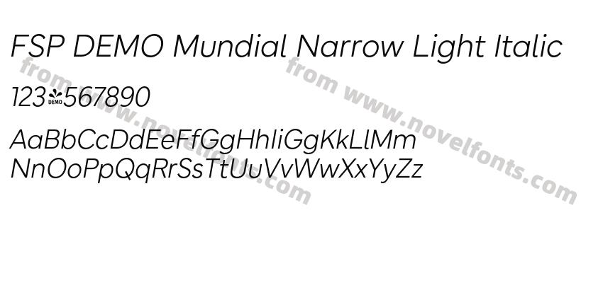 FSP DEMO Mundial Narrow Light ItalicPreview