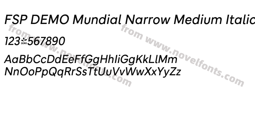 FSP DEMO Mundial Narrow Medium ItalicPreview