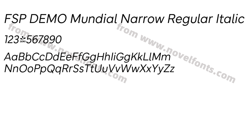 FSP DEMO Mundial Narrow Regular ItalicPreview