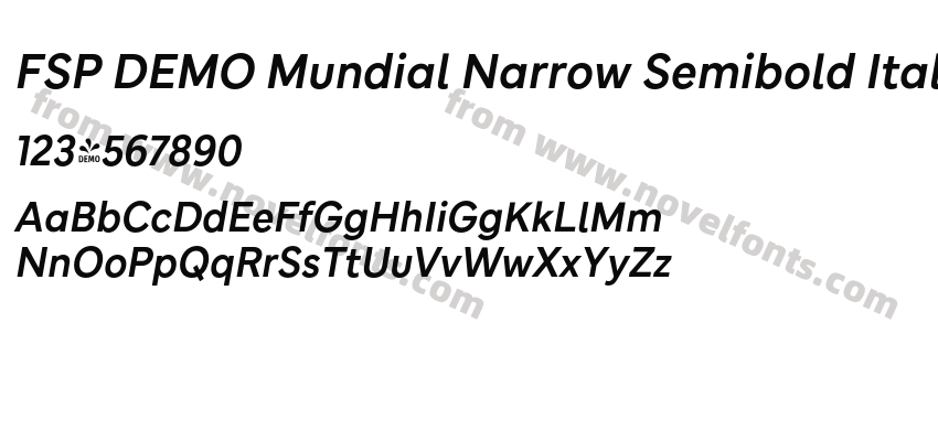 FSP DEMO Mundial Narrow Semibold ItalicPreview