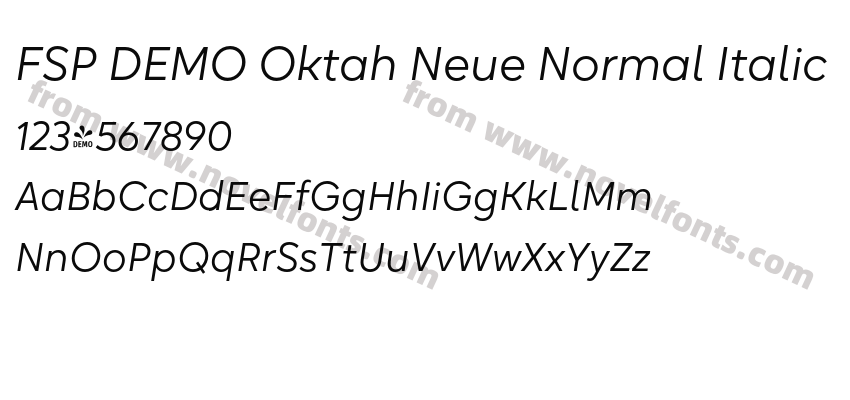 FSP DEMO Oktah Neue Normal ItalicPreview