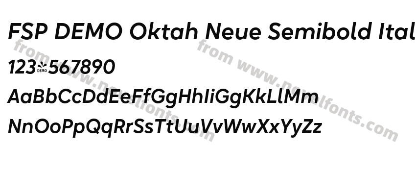 FSP DEMO Oktah Neue Semibold ItalicPreview