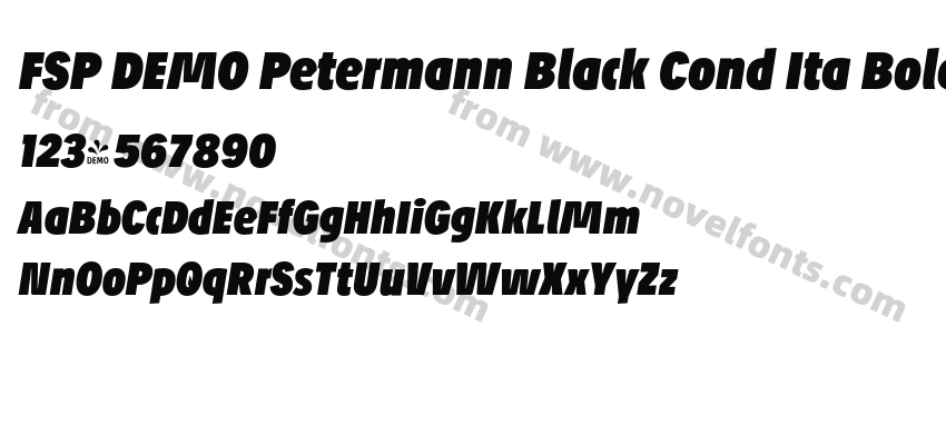 FSP DEMO Petermann Black Cond Ita Bold ItalicPreview