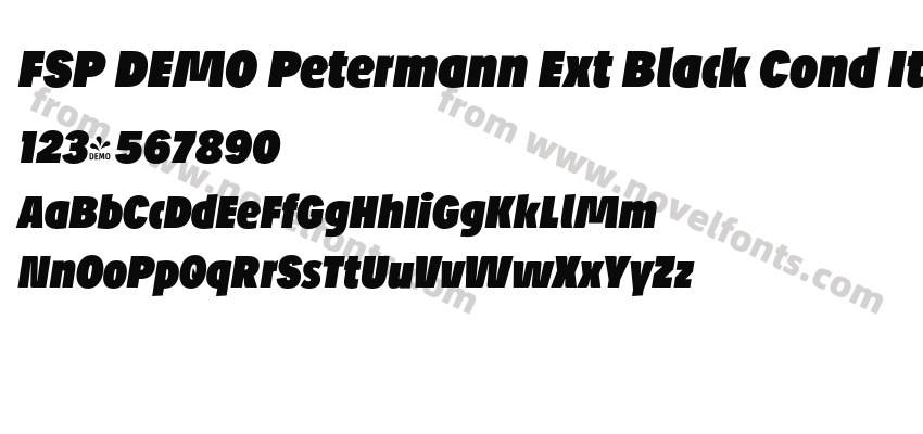 FSP DEMO Petermann Ext Black Cond Ita Bold ItalicPreview