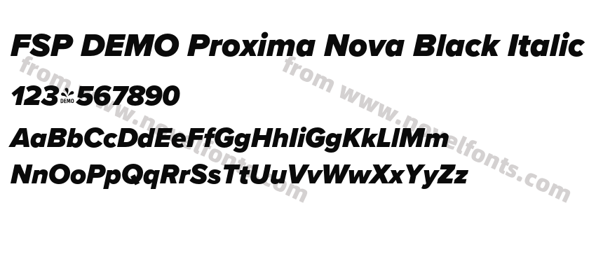 FSP DEMO Proxima Nova Black ItalicPreview