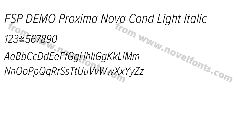 FSP DEMO Proxima Nova Cond Light ItalicPreview